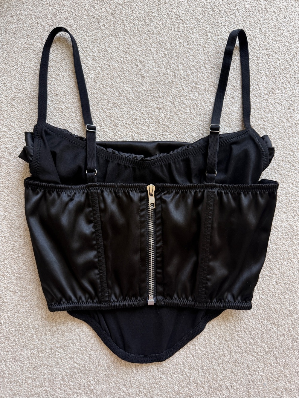 Urban Outfitters Black Satin Draped Cowl Crop Top - Picture 4 of 5